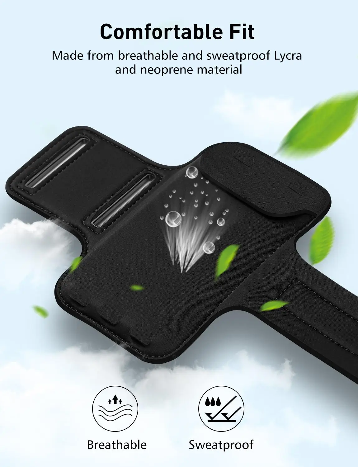Mpow до 6 5 дюймов Спортивная нарукавная повязка для залов чехол belf ПВХ Sweatproof