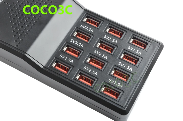

12 Ports 5V 12A USB Smart Charging Hub Rapid Travel Charger AC to DC power adapter USB Rapid Changing for Smart Phone Tablet