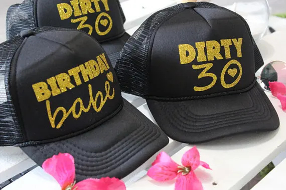 Персонализированные текстовые блестки 30 дней рождения babe squad dirty thirty сетчатый