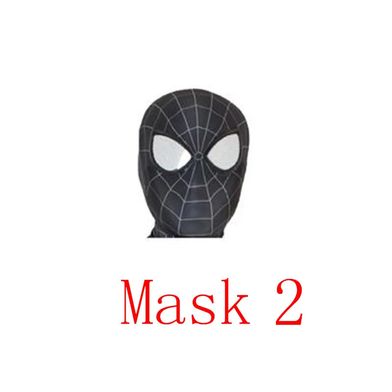 Mask 2 Черный костюм Человека-паука из фильма, маска, костюм для взрослых, 3D костюм паука, карнавальный костюм супергероя, вечерние костюмы на Хэллоуин для мужчин, детей, взрослых мальчиков - Цвет: Mask 2