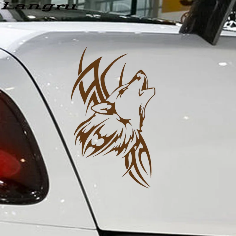 Langru тату волк Автомобиль Мотоцикл кузов Животные наклейки виниловые Стайлинг