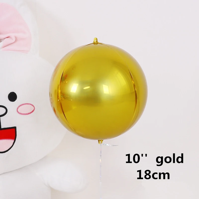 Danuyli 1 шт. 10 ''18'' 22 ''розовое золото 4D Круглый Свадебный шар День рождения украшение гелий алюминиевые фольги воздушные шары - Цвет: 10inch gold
