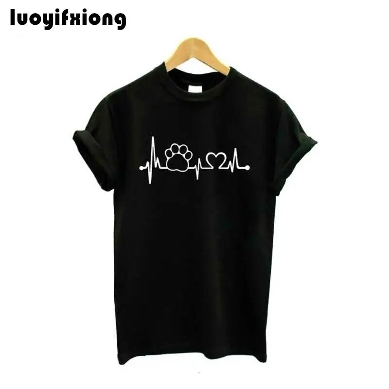 

Luoyifxiong T Shirt Women Black White Short Sleeve O-neck Cartoon Printed Casual Women Tshirt 2021 Summer Tee Shirt Femme Tops