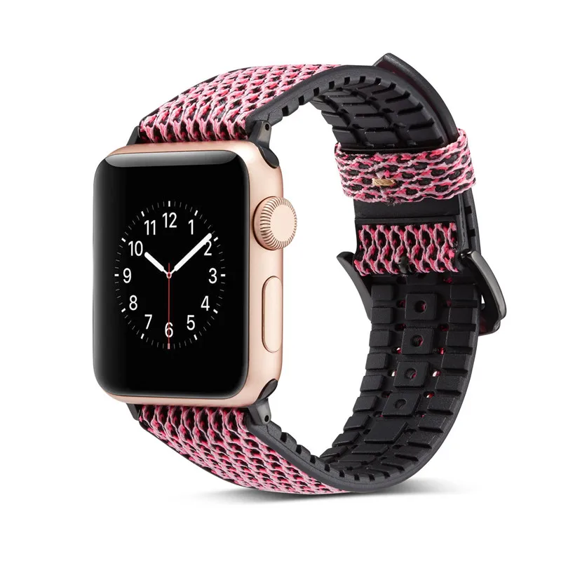 Кожаный силиконовый ремешок для Apple Watch Band4/2/1 Спортивный Браслет Смарт аксессуары