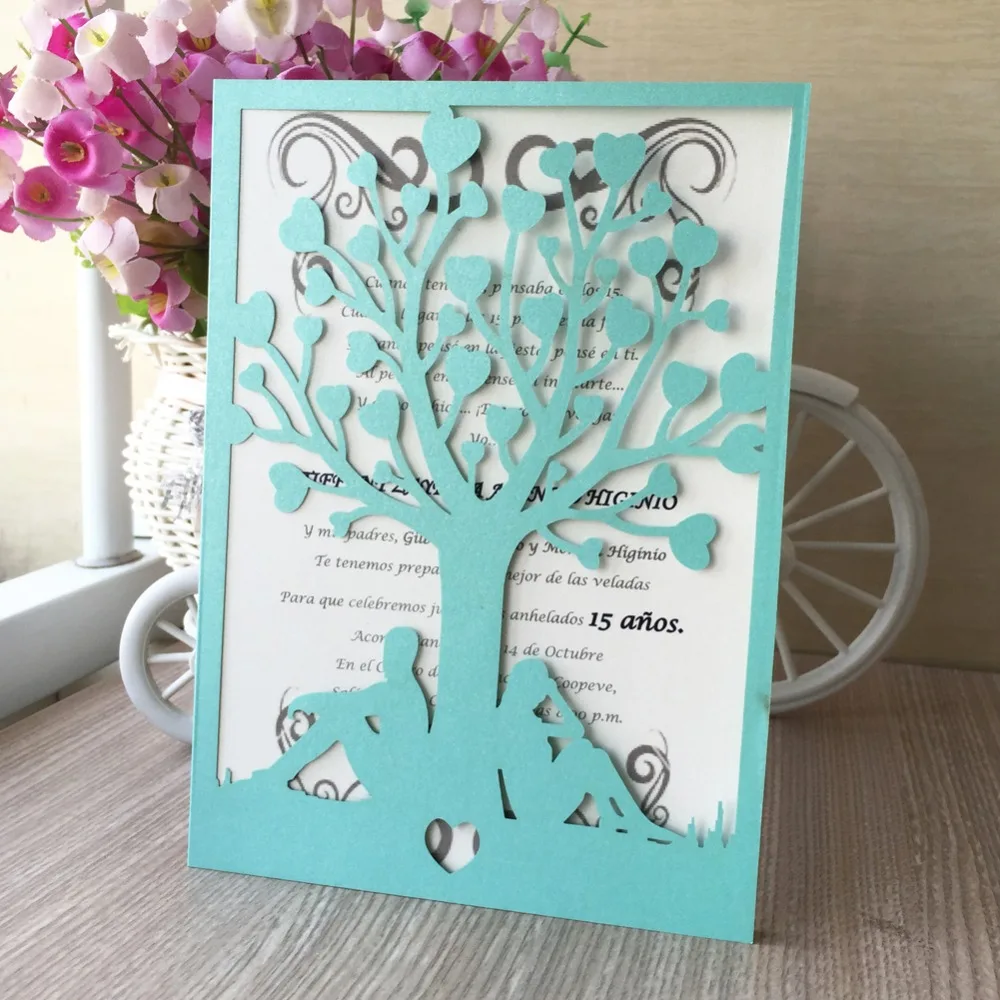 30 шт шикарное дерево романтичный дизайн с парой Свадьба Вечеринка День рождения