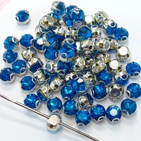 sew on rhinestones strass shiny glass beads blue zircon 100pcslot 3 8mm crystals diy gem decoration