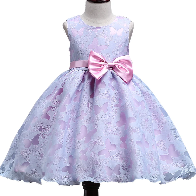 2018 NEW style Summer baby girl butterfly flower dress for wedding girls party with bow clothi | Детская одежда и обувь