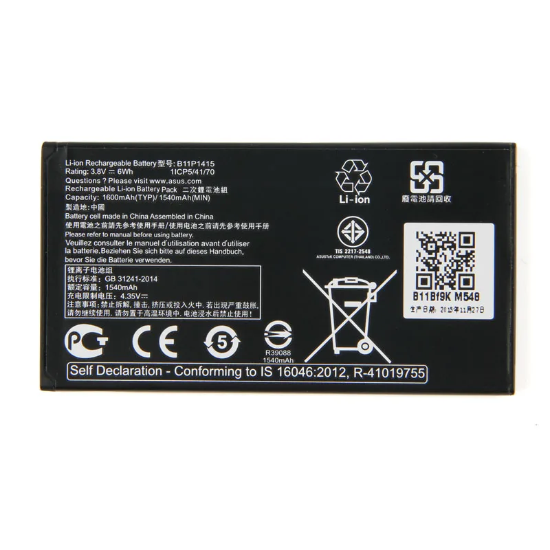 Original ASUS B11P1415 Battery For ZenFone 4 A400CG Go 4.5 ZC451TG Z00SD Dual SIM 1600mAh | Мобильные телефоны и