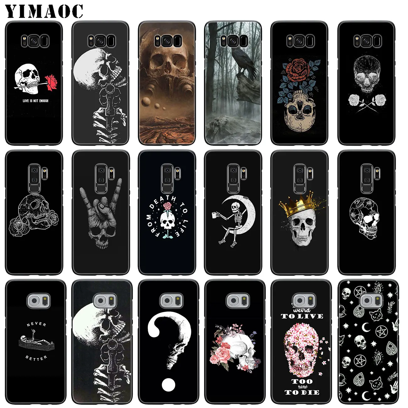 YIMAOC Мягкий силиконовый чехол для телефона с черепом цветком вороной Samsung Galaxy S20