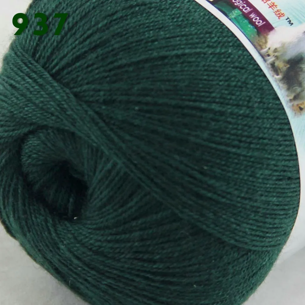 

Лот из 6 Мотки тонкого Кружево из мягкой шерсти Акриловые Кашемир Пряжа Вязание темно-зеленый 937
