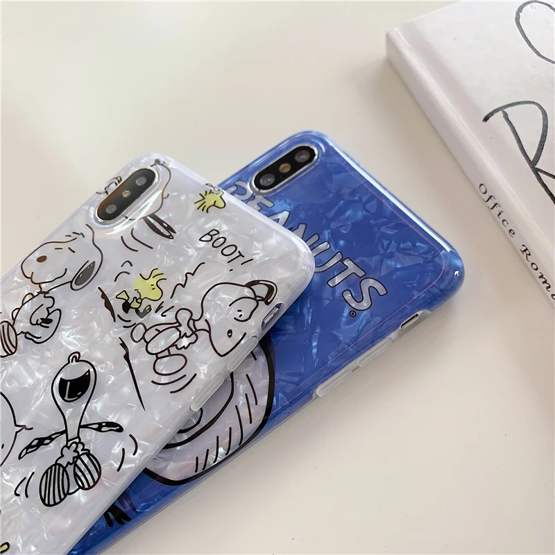 WTSZKL мультяшный милый чехол с рисунком Снупи для телефона iPhone X Xs Max Xr 8 7 6 6s Plus пары |