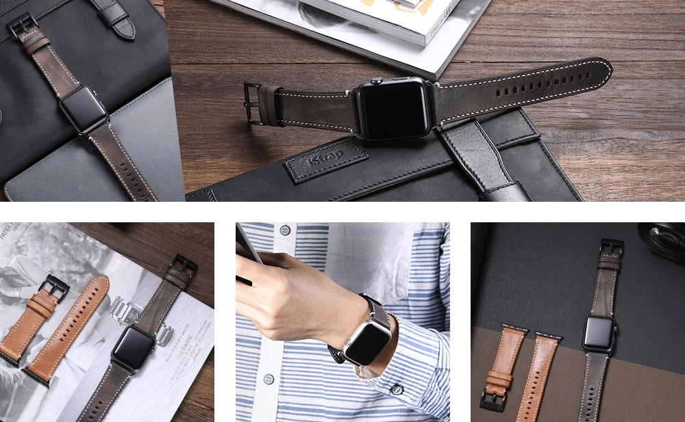 CHIMAERA наручных часов Apple Watch, версии кожаный ремешок для часов на замену для наручных часов iWatch серии 1/2/3/4 Для мужчин Для женщин для 38 мм 42 мм 40 мм 44 мм