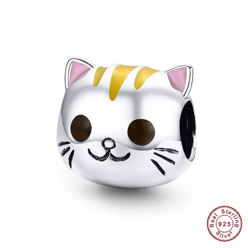 Аутентичные новые 925 стерлингового серебра ребенка Kitty кошка человек амулеты