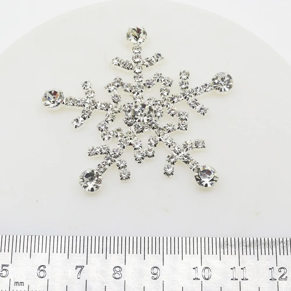 

YWXINXI Direct sales 5pcs/lot56MM Round Snowflake Rhinestone Craft Decoration Material DIY Wedding Embellishment Buckle