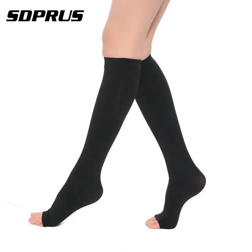 

New Women Fingerless knee socks Men Compression Shape Slim Calf Leg Varicose Veins Circulation Fingerless Socks Below Knee Socks