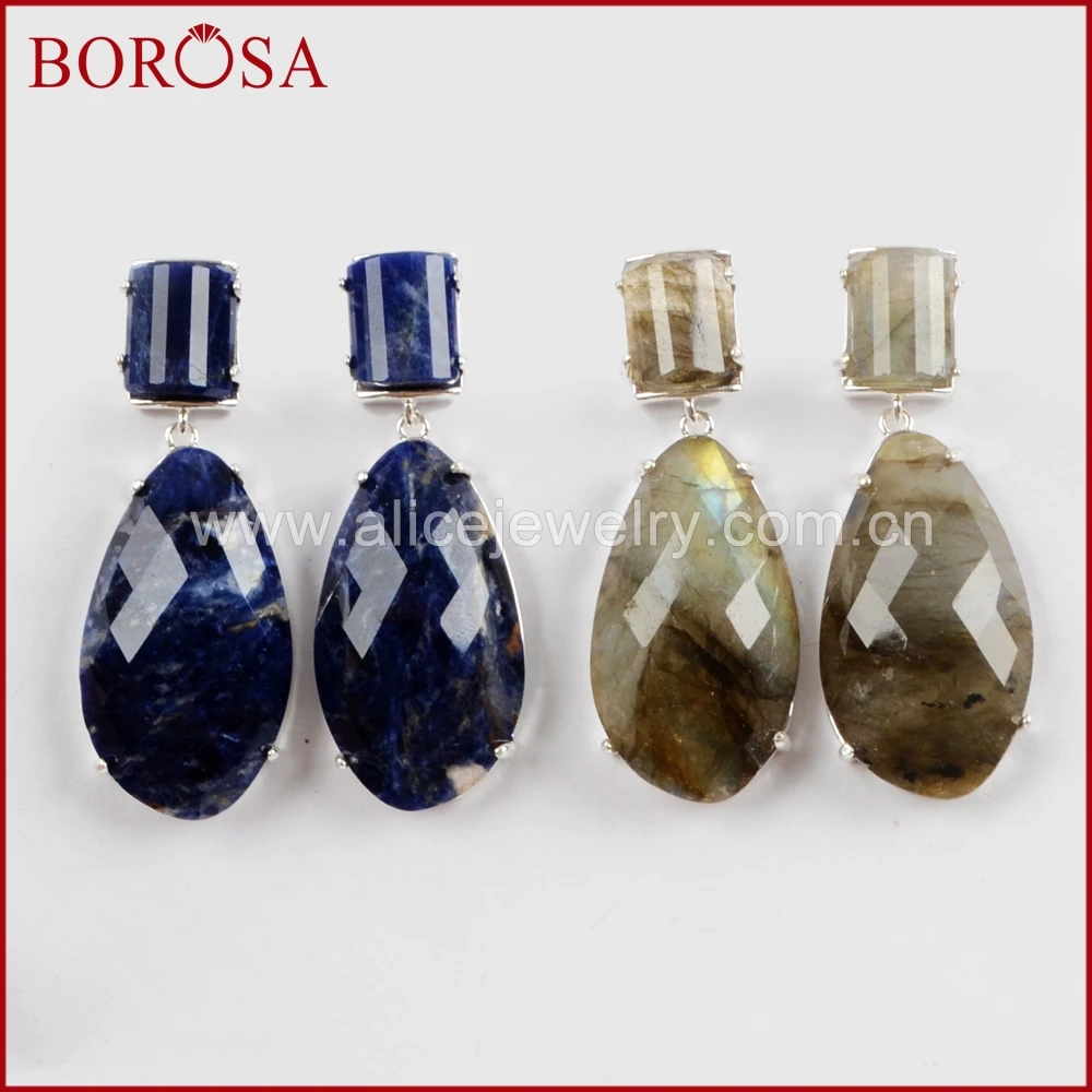 BOROSA 3/5 пар серебряных цветов микро проложить Подвески с фианитом многородные