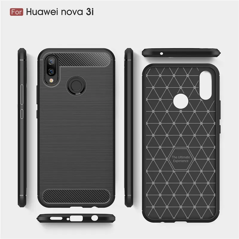 Чехол для телефона из углеродного волокна Huawei Nova 3i мягкий чехол ТПУ P Smart Plus