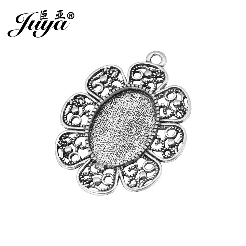 JUYA 10 шт./лот 18x25 мм цветочный кружевной кулон Пустые Настройки основы кабошона