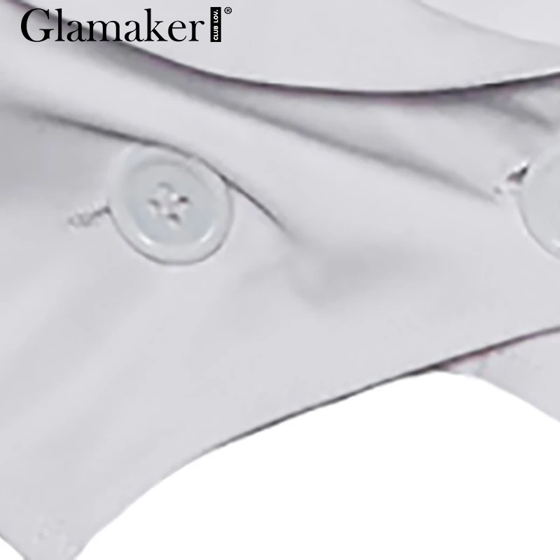 Glamaker Sexy v neck summer white crop top Women elegant sleeveless short tank camisole Female party club cropped blouse | Женская