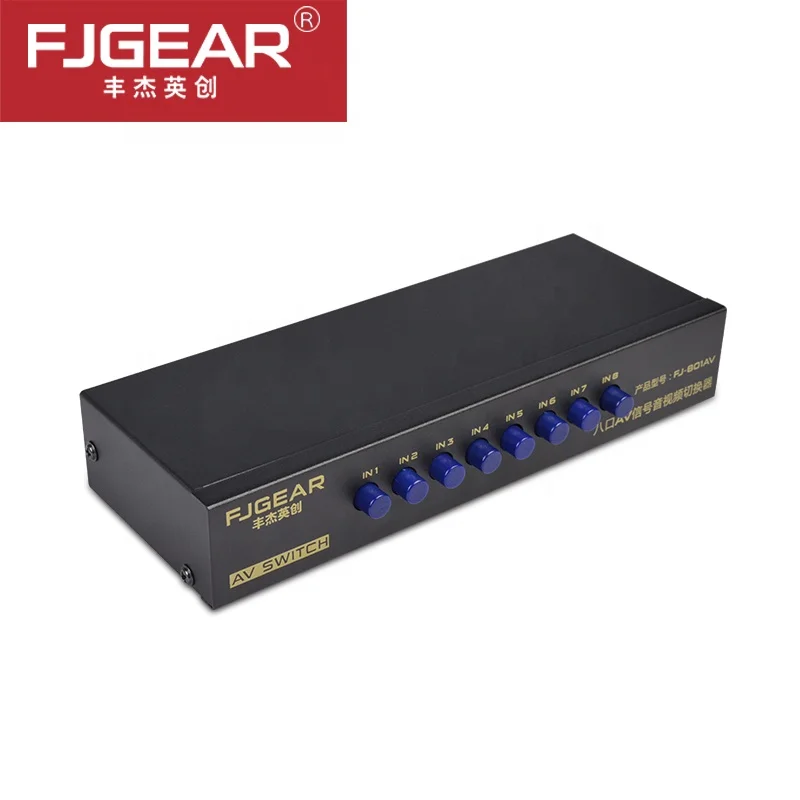 AV Переключатель Box 8 в 1 аудиовыключатель сигнала композитный для HDTV LCD DVD 3 RCA