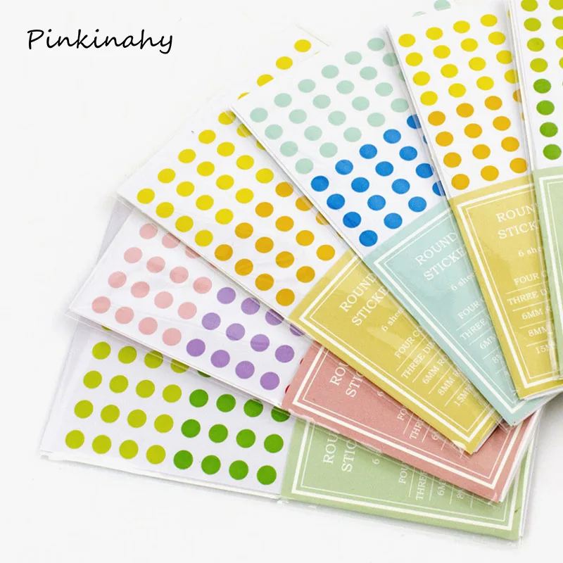 6 листов в партии круглая цветная кодированная метка горошек бирка с кодом для