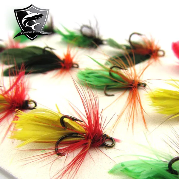 НОВЫЙ Бесплатная Доставка 60 шт./лот 100% Высокое Качество Рыбалки Приманки Fly Treble