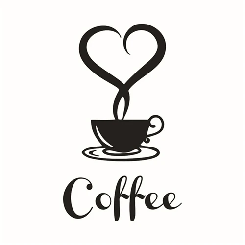 1 set 2017 Removable DIY Kitchen Decor Coffee Cup Decals Vinyl Mug Wall Sticker Glass Door Wholesale Free Shipping | Дом и сад