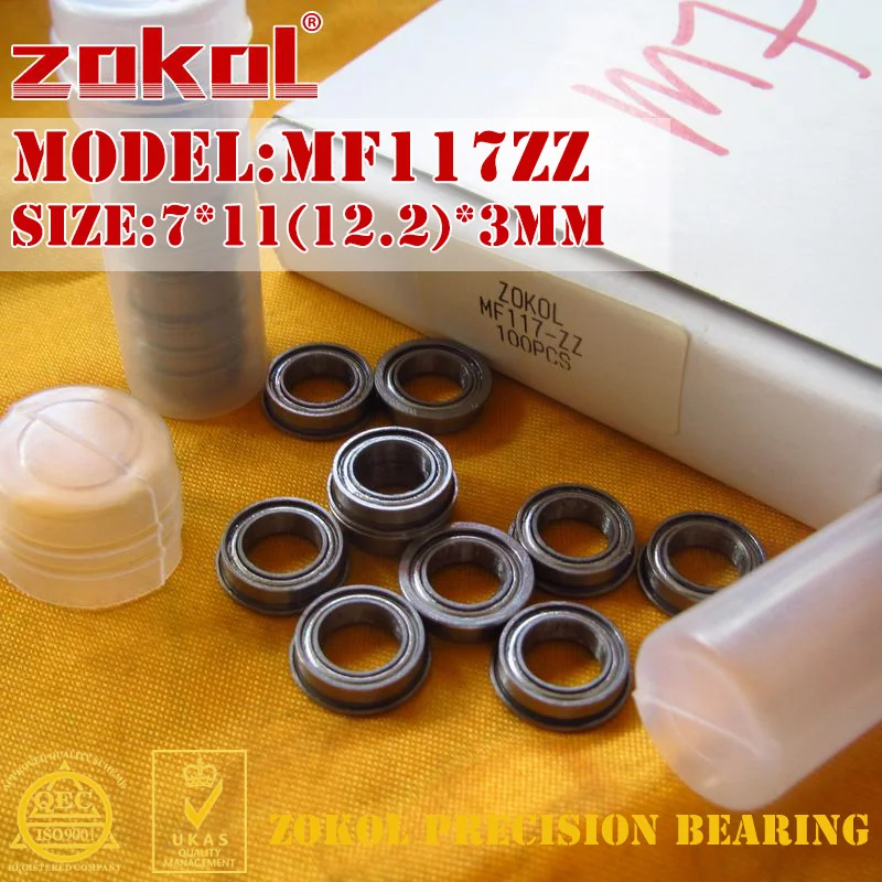 ZOKOL MF117 ZZ подшипник MF117ZZ фланцевый фотоподшипник с глубоким желобом 7*11 (12 2) * 3