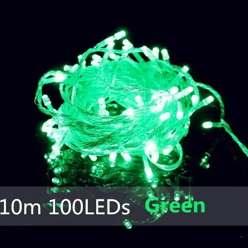 Green Многоцветный 10 м 100 светодиодный s Рождественская гирлянда Сказочный светильник светодиодный Рождественский светильник s Свадебная вечеринка сад Рождественский струнный светильник для улицы - Испускаемый цвет: Green