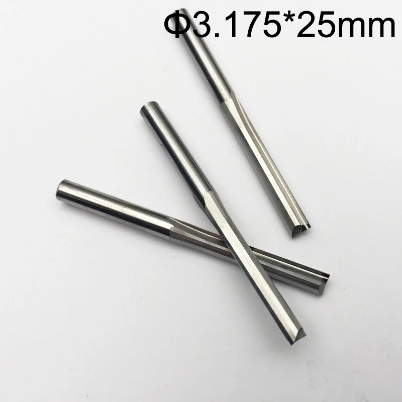 10pcs 3.175*25mm Two Flutes Straight router bits for wood CNC Engraving Cutters Carbide Endmills Tools Milling Cutter | Инструменты