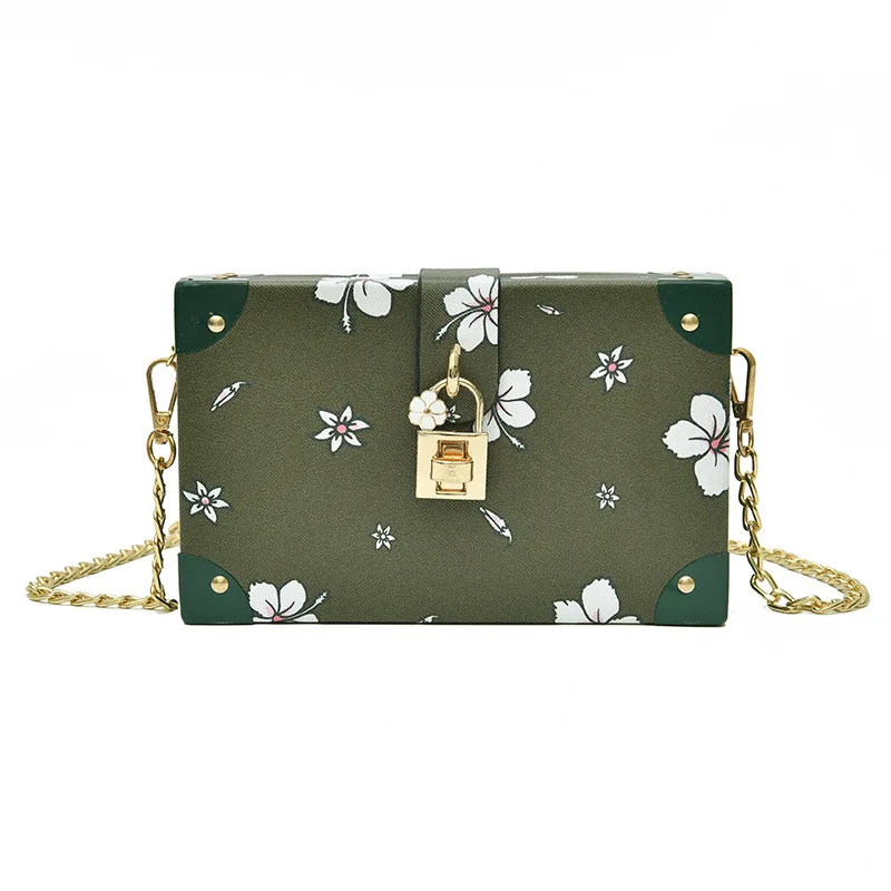 Маленькая женская сумка сумки на плечо для женщин 2018 милая с цветами и цепочкой