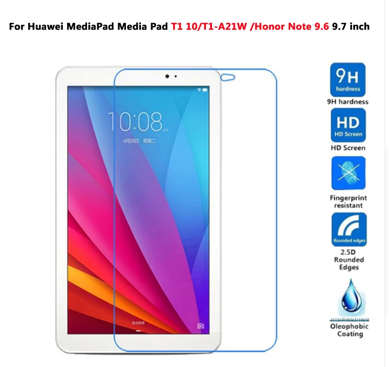 С уровнем твердости 9H закаленное Стекло для huawei MediaPad T3 8,0 10 дюймов T1 7,0 8,0 дюймов T1 10 9,6 дюймов T5 10 C5 Экран защитная плёнка для НУА Вэй - Color: Media Pad T1 10