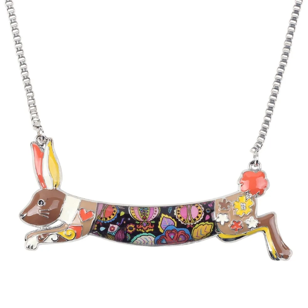 Женское колье чокер WEVENI с эмалью и заячьими ушками модные ювелирные