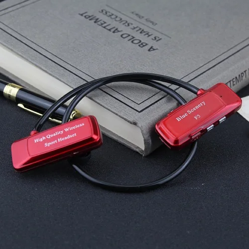 Daono F5 Bluetooth MP3 плеер Спортивный Mp3 музыкальный плеер Беспроводные наушники микрофон Поддержка SD TF карта с FM - Цвет: Красный