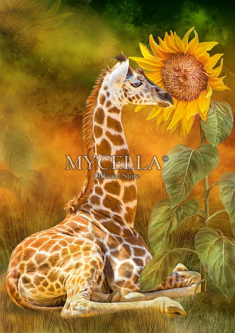 

Diamond Embroidery Cross Stitch Kits Crafts Giraffe Sunflower 5D DIY Diamond Painting Full Round Needlework Mosaic Rhinestone