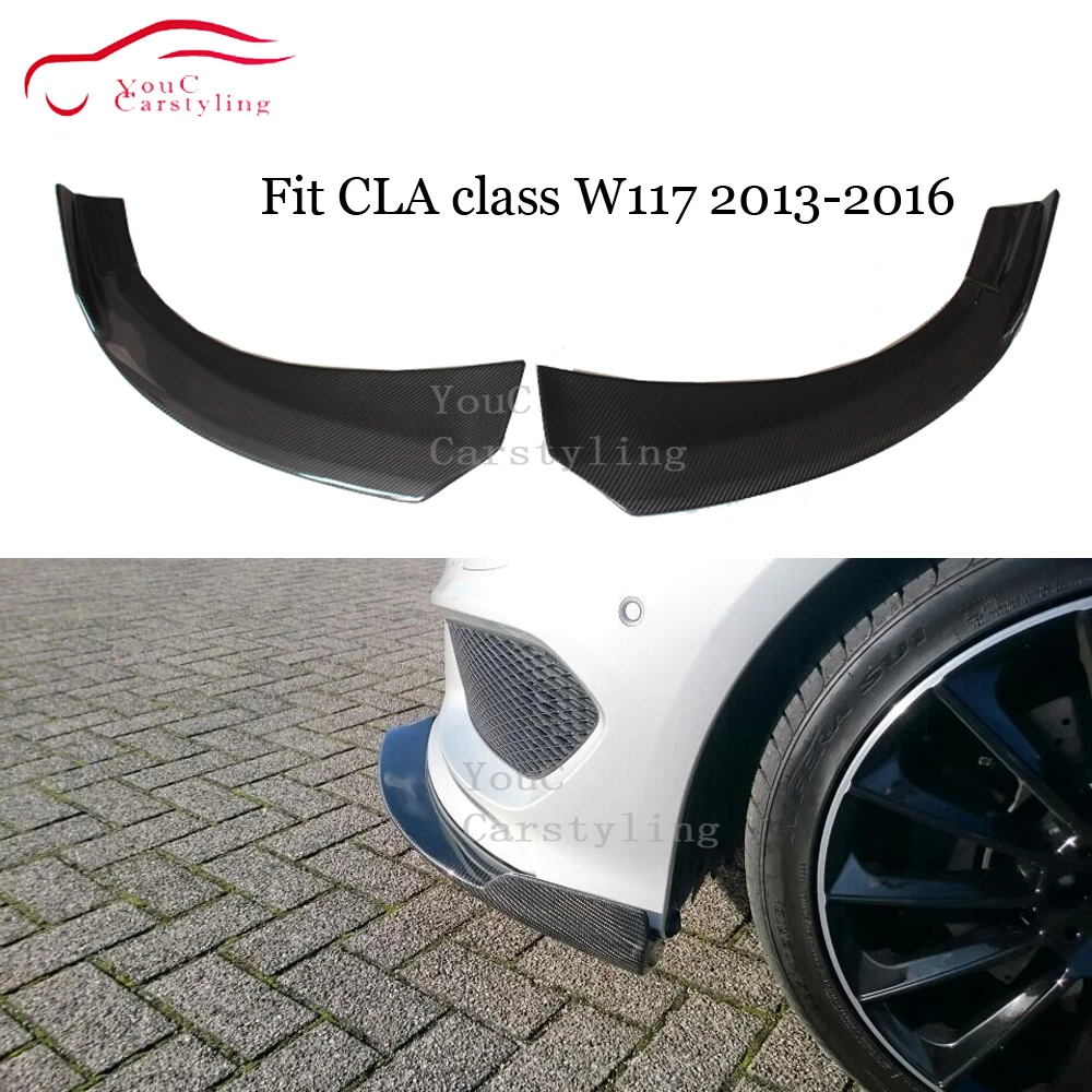 Угловой спойлер для переднего бампера из углеродного волокна Mercedes W117 CLA Class Car Canards