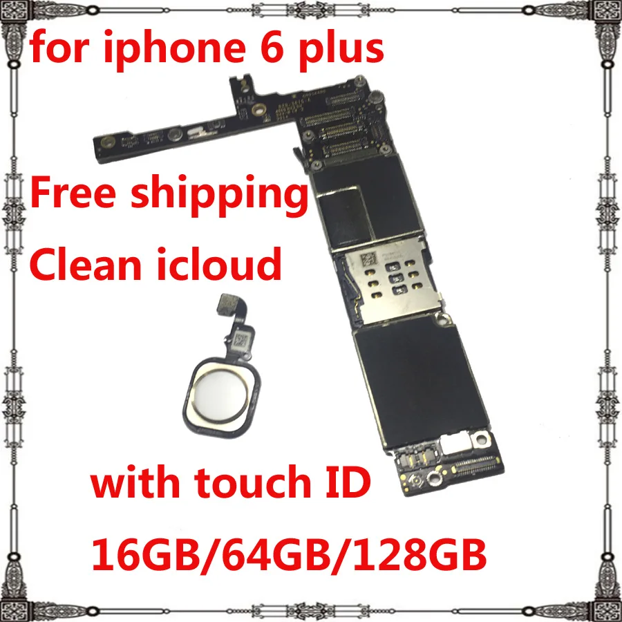 Для iphone 6 plus p 100% разблокированная материнская плата 16 Гб 64 128 ГБ IOS системная с/без