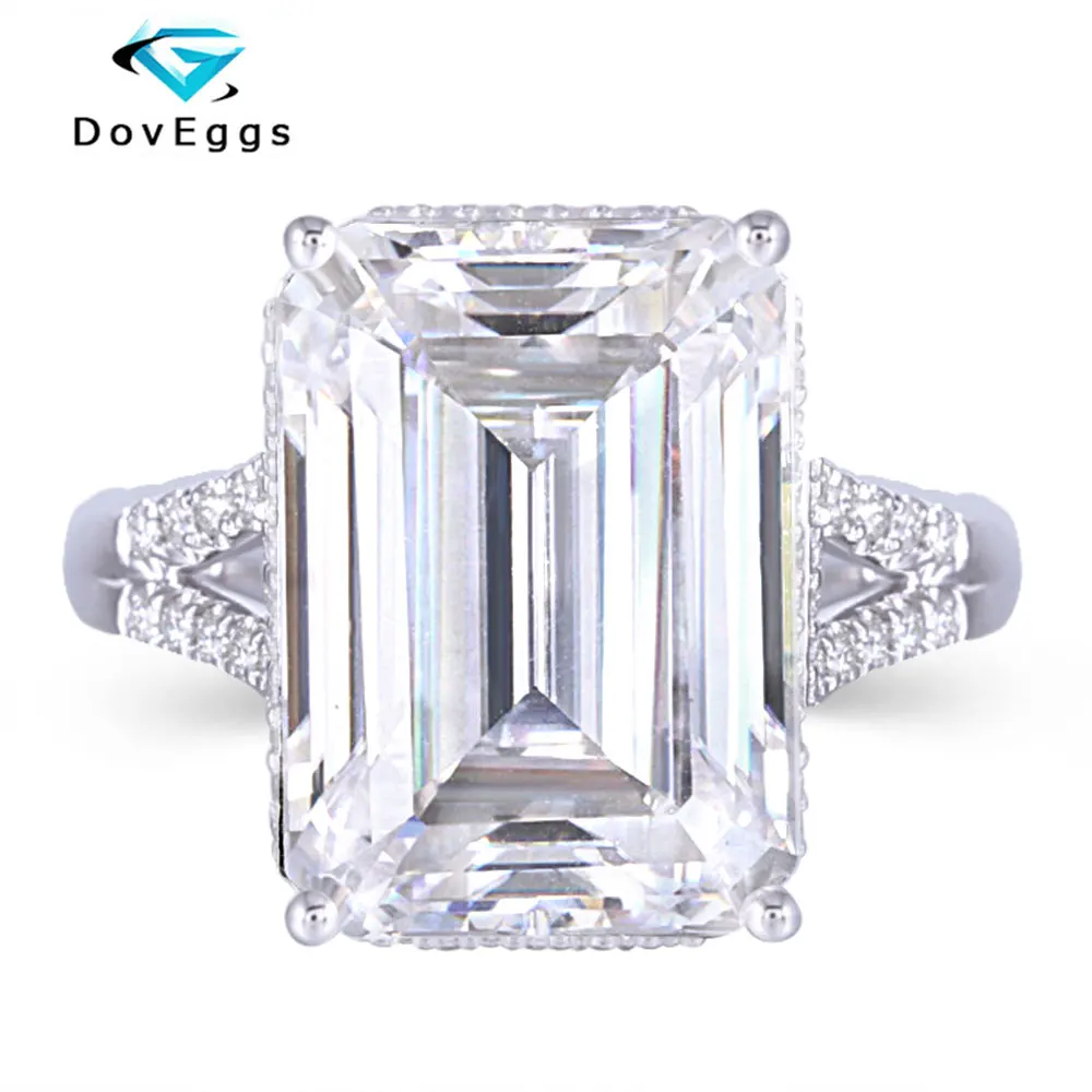DovEggs 14K белый золотой 8ct 10*14 мм вырез F цвет Муассанит бриллиант для женщин
