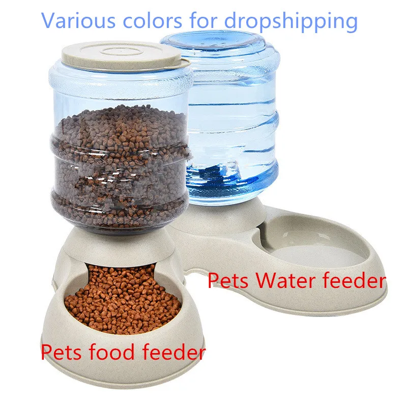 Gray food water 3.75L автоматическая кормушка для кошек и собак, самораздача, гравитационная чаша дозатора воды для собак, кормушка для домашних животных и автоматические поилки - Цвет: Gray food water