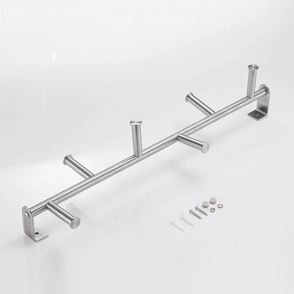 Towel bar 304 stainless steel brushed vertical wall hanging clothes rail towel hook Hanging rod wx7201614 |
