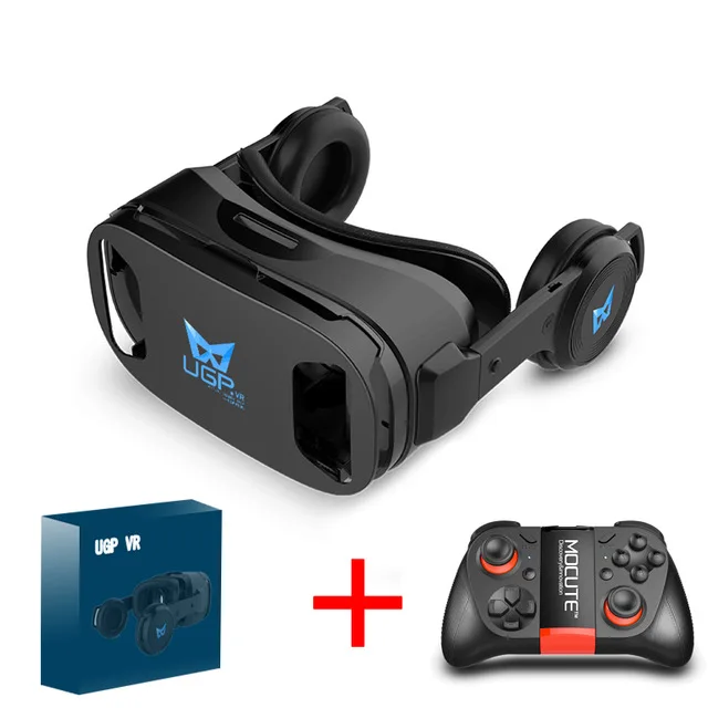 УГП U8 VR очки 3D гарнитура Версия IMAX шлем виртуальной реальности 3D кино игры с наушниками 3D VR очки дополнительный контроллер - Цвет: Красный