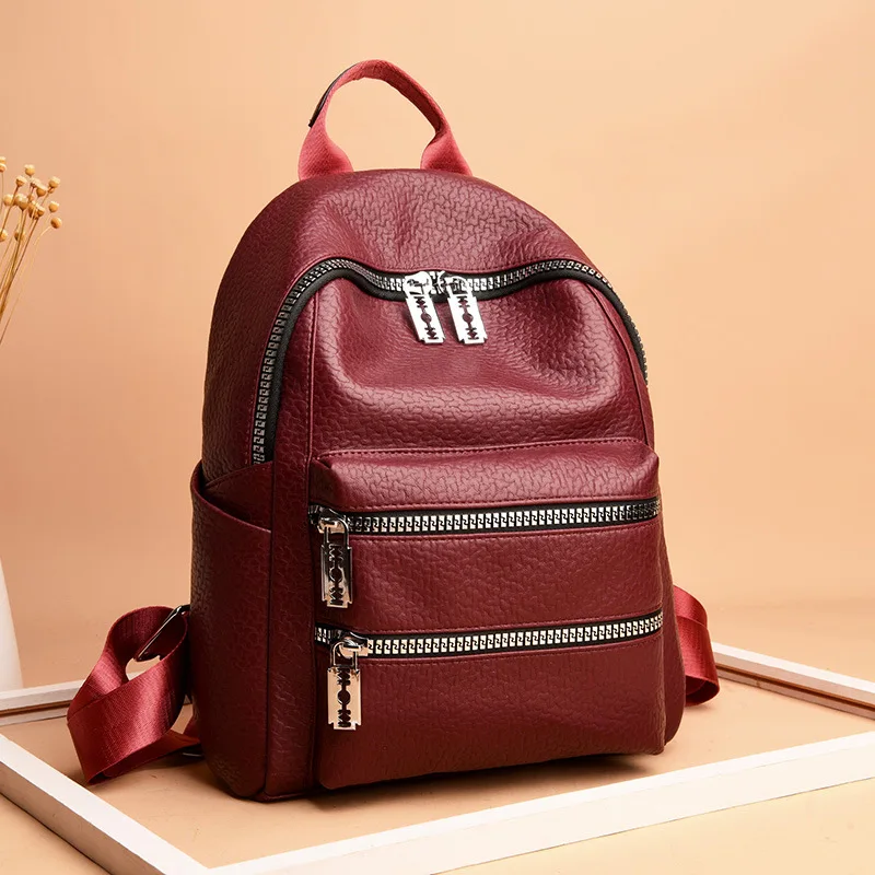 Фирменная Новинка кожаный рюкзак Для женщин высокое качество Pu Сумка женская