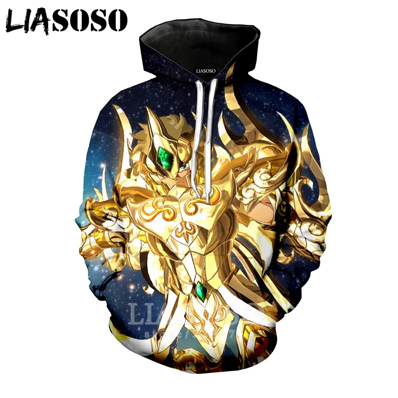 21 LIASOSO Новая мода для мужчин женщин толстовка 3D принт аниме Saint Seiya топ с длинными рукавами хип хоп Harajuku пуловер A224-08 - Цвет: 21