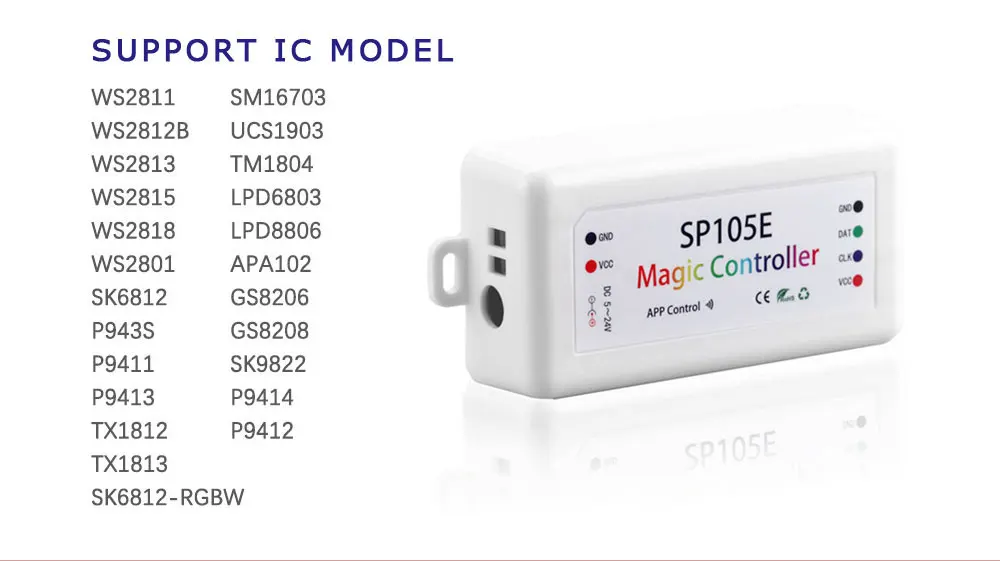 Светодиодный светильник SP105E/SP106E/SP107E/SP108E/SP110E для WS2812 SK6812 WS2811 Волшебная Светодиодная лента