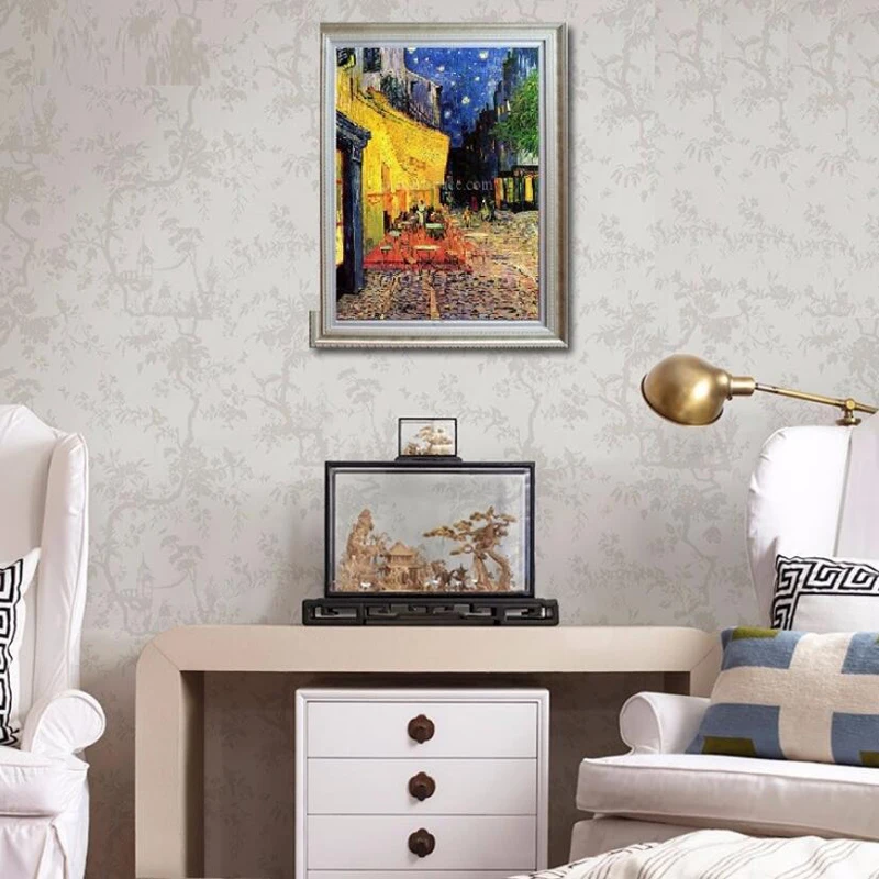 Ручная роспись Современная абстрактная картина маслом Репродукция кафе терраса