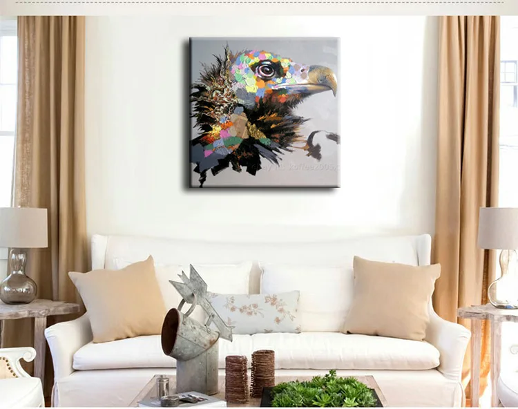 Everfun арт 100% ручная роспись Большой Размеры Мультфильм Орел маслом (с кадрами) | Дом
