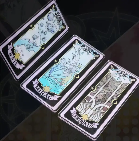 Anime Card Captor Sakura Acrylic Colorful Base Clear card patterns NEW 2018 Cosplay props Magic Cards free shipping | Тематическая