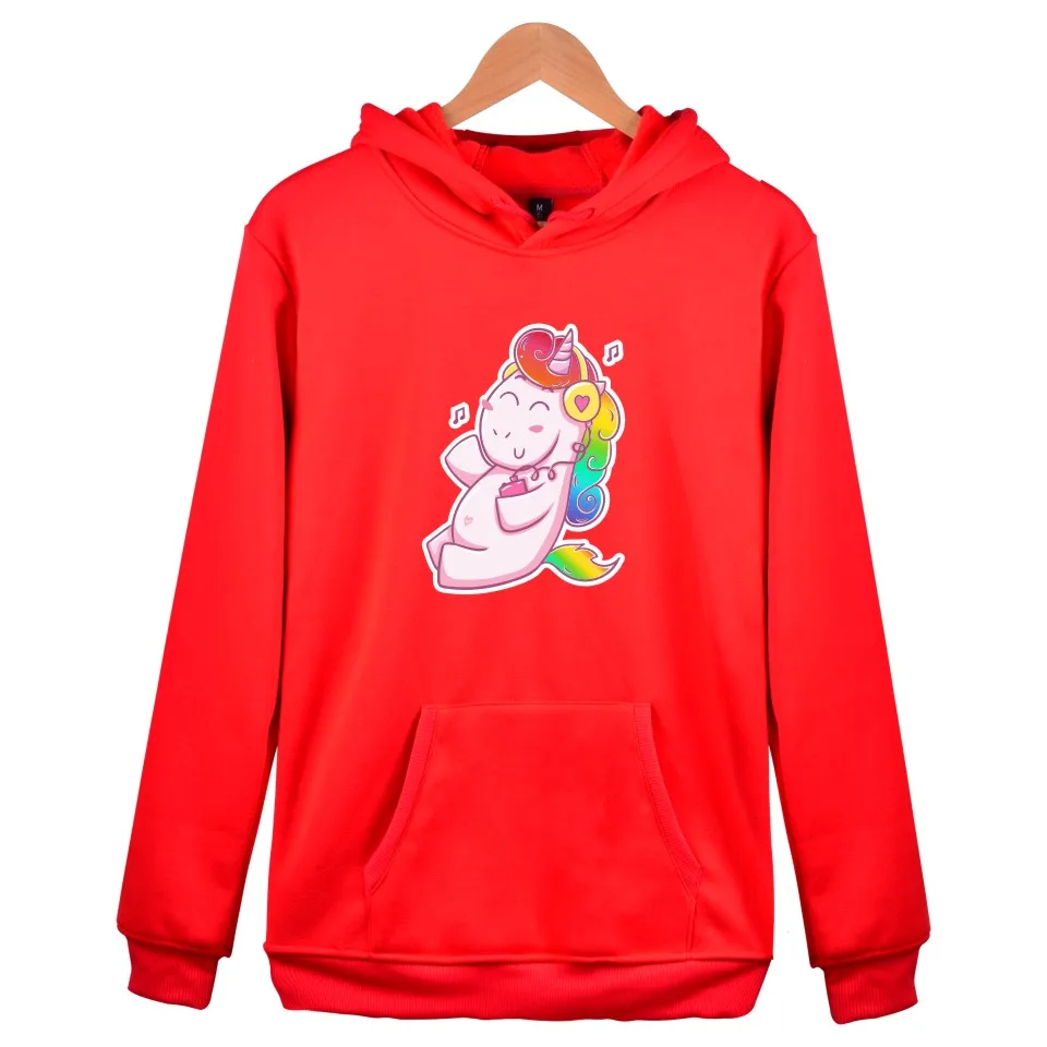 2018 Единорог Kawaii мультфильм Толстовка Новая девушка хлопок кепки осень толстовки