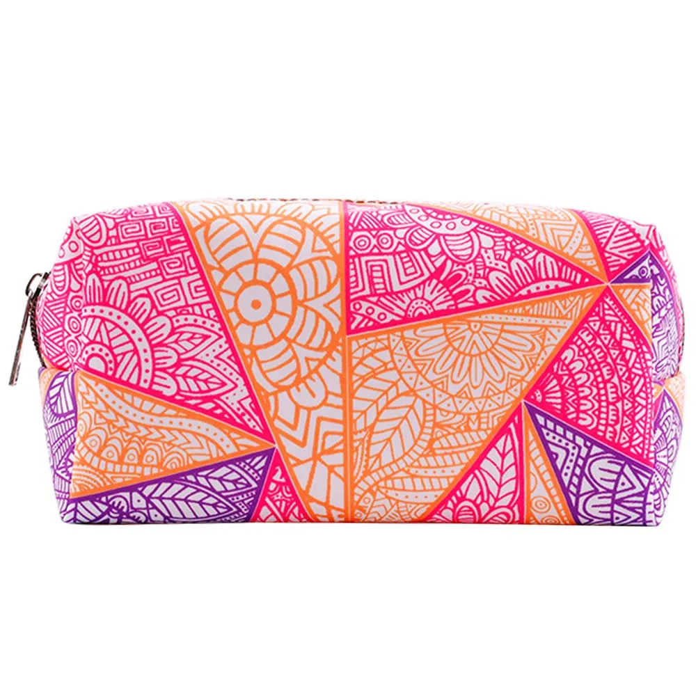 Pink 2 GABWE милый ацтекский макияж сумки с разноцветным узором Мандала косметический чехол для путешествий женский Органайзер Хранение туалетных принадлежностей сумка - Цвет: Pink 2
