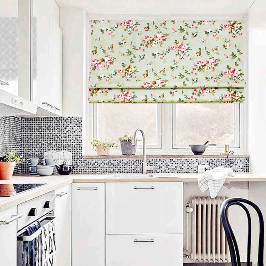 Anvige пасторальные шторы для окон с цветочным принтом розы римские Rollor гостиной |